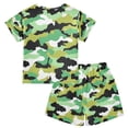 thumbnail image 2 of Camouflage Pattern Summer Pajama Set Soft Cotton Short Sleeve Sleepwear 2PCS Pajama Sets Breathable Lounge Set Size 8Y, 2 of 7