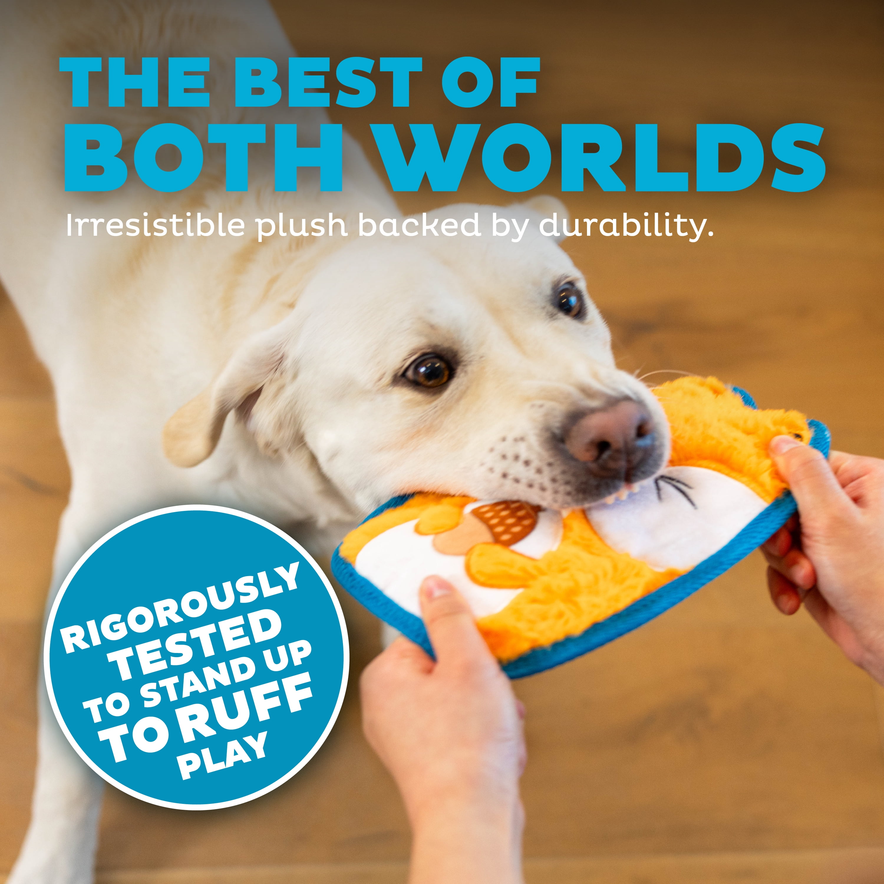 Outward Hound Tough Skinz Durable Squeaky Dog Toy with Two Tough Layers, Fox, Multicolor, Medium