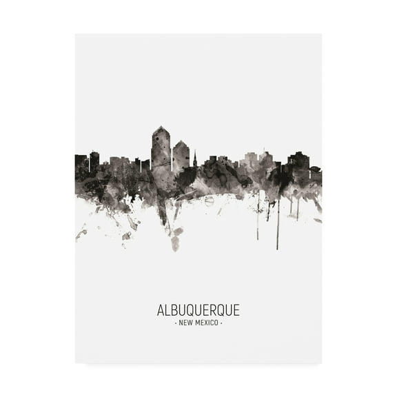Trademark Fine Art 'Albuquerque New Mexico Skyline Portrait II' Canvas Art by Michael Tompsett