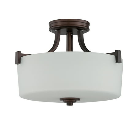 

Luminance Sunset Lighting F18016-64 Dalton Three Light Semi Flush - Opal Etched Glass Dimmable - with Provincial Bronze Finish