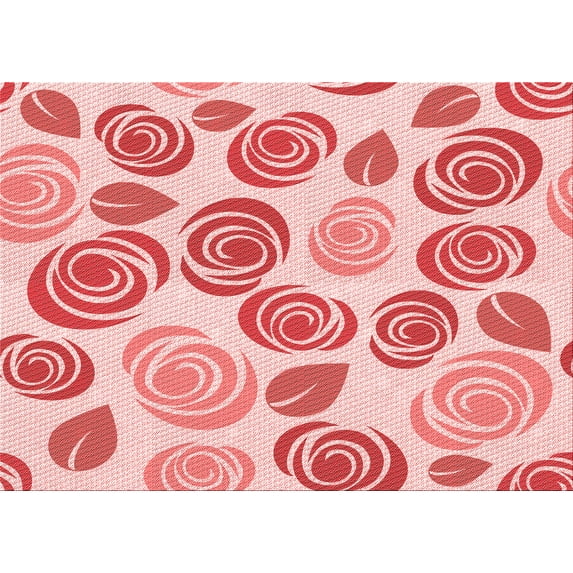 Ahgly Company Indoor Rectangle Patterned Deep Rose Pink Area Rugs, 6' x 9'