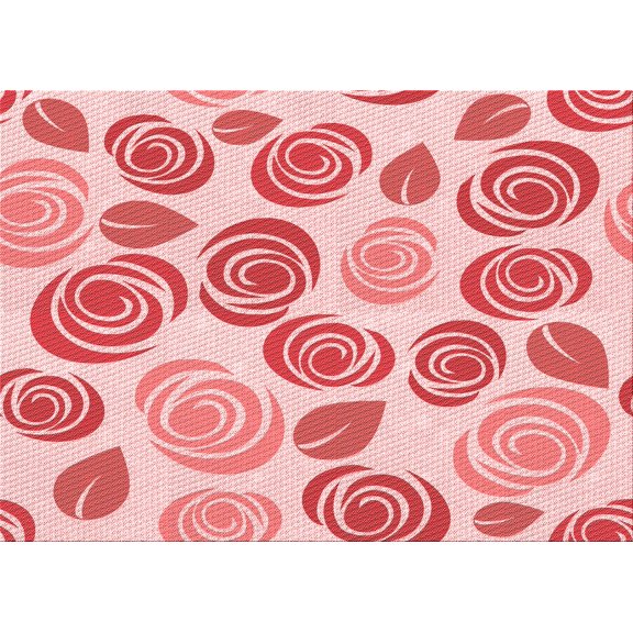 Ahgly Company Indoor Rectangle Patterned Deep Rose Pink Area Rugs, 3' x 5'