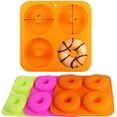 thumbnail image 3 of 3 moldes para hornear donas de 4 pulgadas, tamaño completo, moldes de silicona antiadherentes, bandejas para donas, sartenes para donas, 3 colores Xemadio WMZL-193, 3 of 9
