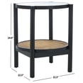 thumbnail image 3 of Safavieh Couture Karyna Modern Wood and Glass Round End Table, Black/Natural, 3 of 9