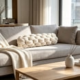 thumbnail image 5 of Chunky Braided Long Throw Pillow,Thick Knotted Tube‑Shaped Cushion,Soft Plush Decorative Bolster Pillow for Sofa Couch Bed Home Interior Layout,19"(Beige), 5 of 6