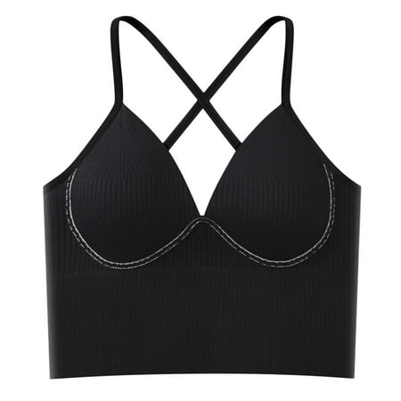 

Women Solid Color Sling Internal Bra With Chest Pad One Summer Beauty Back Bra Womens Wireless Bra