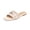Slipper - Beige, variant on Slides for Women Summer Open Toe Flat Sandals Beautiful Botanical Floral Print Wide Strap with Elegant Metallic Buckle Hardware Casual Beach Vacation Shoes