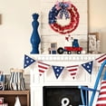 thumbnail image 4 of 4th of July Burlap Wreath - Rustic Patriotic Door Hanger with Red, White, and Blue Bow - Memorial Day and Independence Day Decor, 4 of 7
