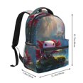 thumbnail image 2 of Xecao Pond Cute Axolotl Backpack, a stylish and functional choice for both men and women, is the perfect basic bookbag for college, work, or travel, 2 of 5
