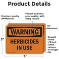 thumbnail image 2 of (2 Pack) Herbicides In Use OSHA Warning Sign 5 Inch X 3.5 Inch Vinyl Label Decal Sticker Weather Resistant, UV Protected for Workplace, Business, and Construction Site, Made in the USA, 2 of 7