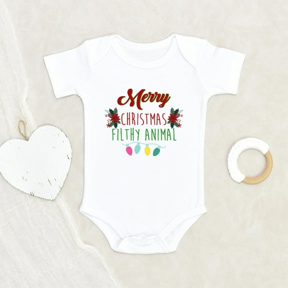 Newbabywishes - Merriest Christmas Filthy Animals Baby Clothes for Boys and Girls - Baby Clothing