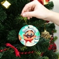 thumbnail image 6 of Funny Christmas Ornament,Cartoon Chef,Xmas Round Ceramic Pendant, 6 of 6