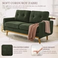 thumbnail image 5 of MOONMISS 67" Velvet Loveseat Couch, Modern Small Sofa With Walnut Wood Legs 2-seater Fabric Upholstered Mini Sofa Couches For Small Space,living Room Bedroom Office Dorm Apartment,Green, 5 of 6