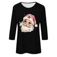 thumbnail image 4 of JingHai Ugly Christmas Sweater for Women 2024 Cute Christmas Printed Casual Crewneck 3/4 Sleeve Pullover Sweatshirts Tops-Black M, 4 of 4