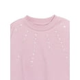 thumbnail image 3 of Wonder Nation Girls Embellished Sweatshirt, Sizes 4-18 & Plus, 3 of 5