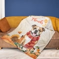 thumbnail image 4 of Happy Thanksgiving Bulldog with Turkey Pumpkins Autumn Vibes Cozy Fleece Blanket Dog Lover Gifts Idea Warm Soft Throw Blanket - 12018, 4 of 5