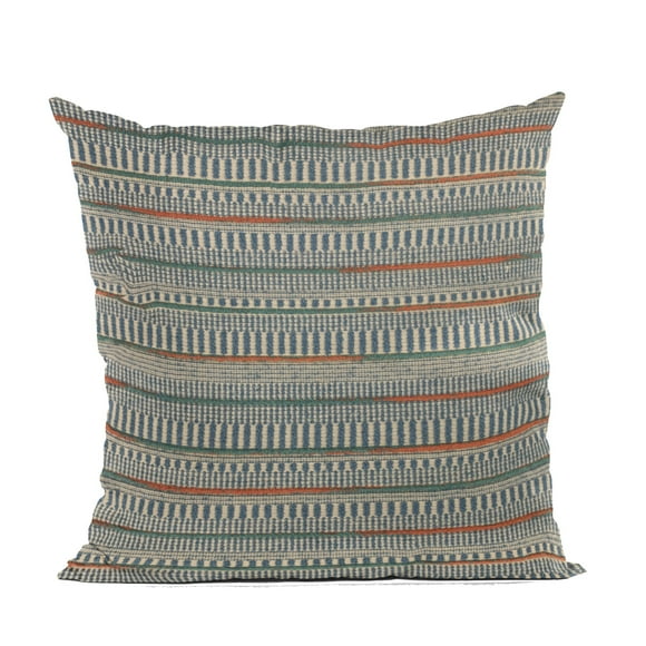 Plutus Marques Bleu Plutus Lane Rayé Coussin Décoratif de Luxe 20 Po x 20 Po, Double Face 20 Pouces x 20 Pouces
