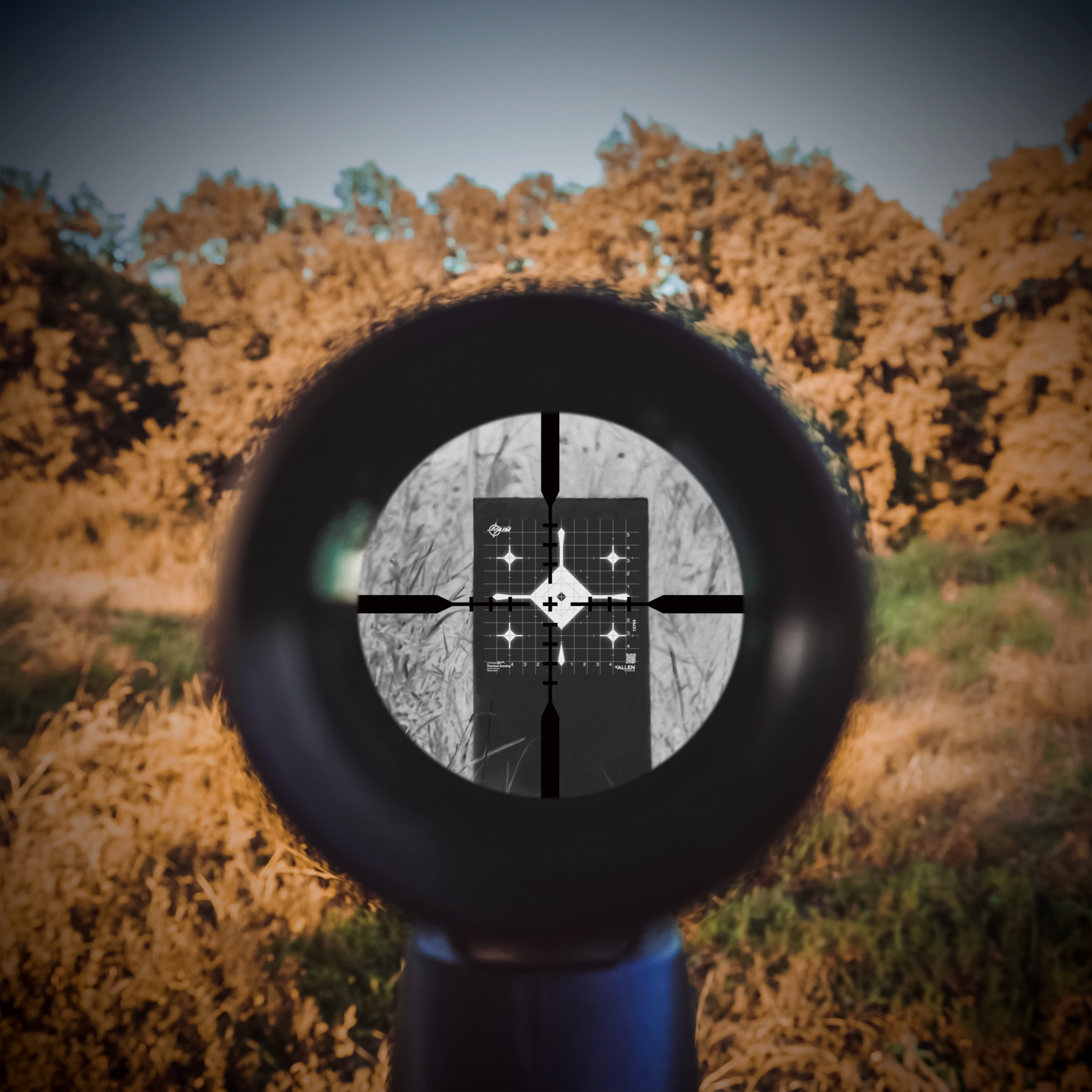 New Ez Aim Thermal Id Grid Bullseye Paper Target, 12" X 12," Gray