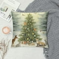 thumbnail image 2 of RUIYC Animals Throw Pillow Cover Snowman Vase Deer Dog Rabbit Bird Xmas Tree Pillow Case Square Winter Snowfield Pillowslip, Great for Sofa, Patio, bedroom Decor White, 2 of 5