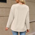 thumbnail image 5 of Edvintorg Knit Cardigans for Women V Neck Long Sleeve Loose Casual Button Down Cardigan Women's Clothes Beige S-2XL, 5 of 5