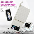 thumbnail image 6 of Dteck for Samsung Galaxy Z Flip 3 Wallet Case with  Crossbody Strap, Large Capacity Card Holder Women Girls Premium PU Leather Galaxy Z Flip3 Zipper Wallet Case,White, 6 of 6