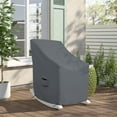 thumbnail image 5 of Rocking Chair Cover 12 Oz Waterproof - 100% Weather Resistant PVC Coated Patio Furniture Cover with Air Pockets & Drawstring for Snug Fit (45" (H) X 36" (W) X 44" (D) X 15" (FH), Grey), 5 of 6