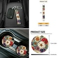 thumbnail image 6 of Yuyamidu Colorful Dahlia Car Front Seat Cover Set of 12 Boho Steering Wheel Cover Seat Belt Covers Trash Can Armrest Cover Rear View Mirror Cover Coasters Keychain Air Vent Pouch for Women, 6 of 6