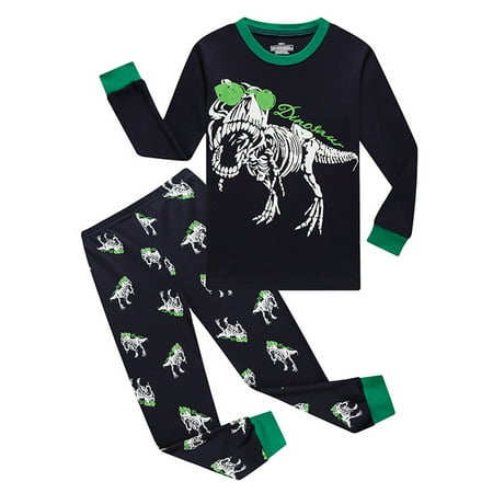 

Aolyty Boys Dinosaur Pajamas Set Toddler Long Sleeve Cotton Pjs 7T