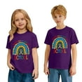 thumbnail image 6 of Gelikeya Kids 100 Days of School Shirt Boys Girls Short Sleeve Cute Cartoon Rainbow Printed T Shirts Summer Outfit Clothes Purple, 8-9 Years, 6 of 8
