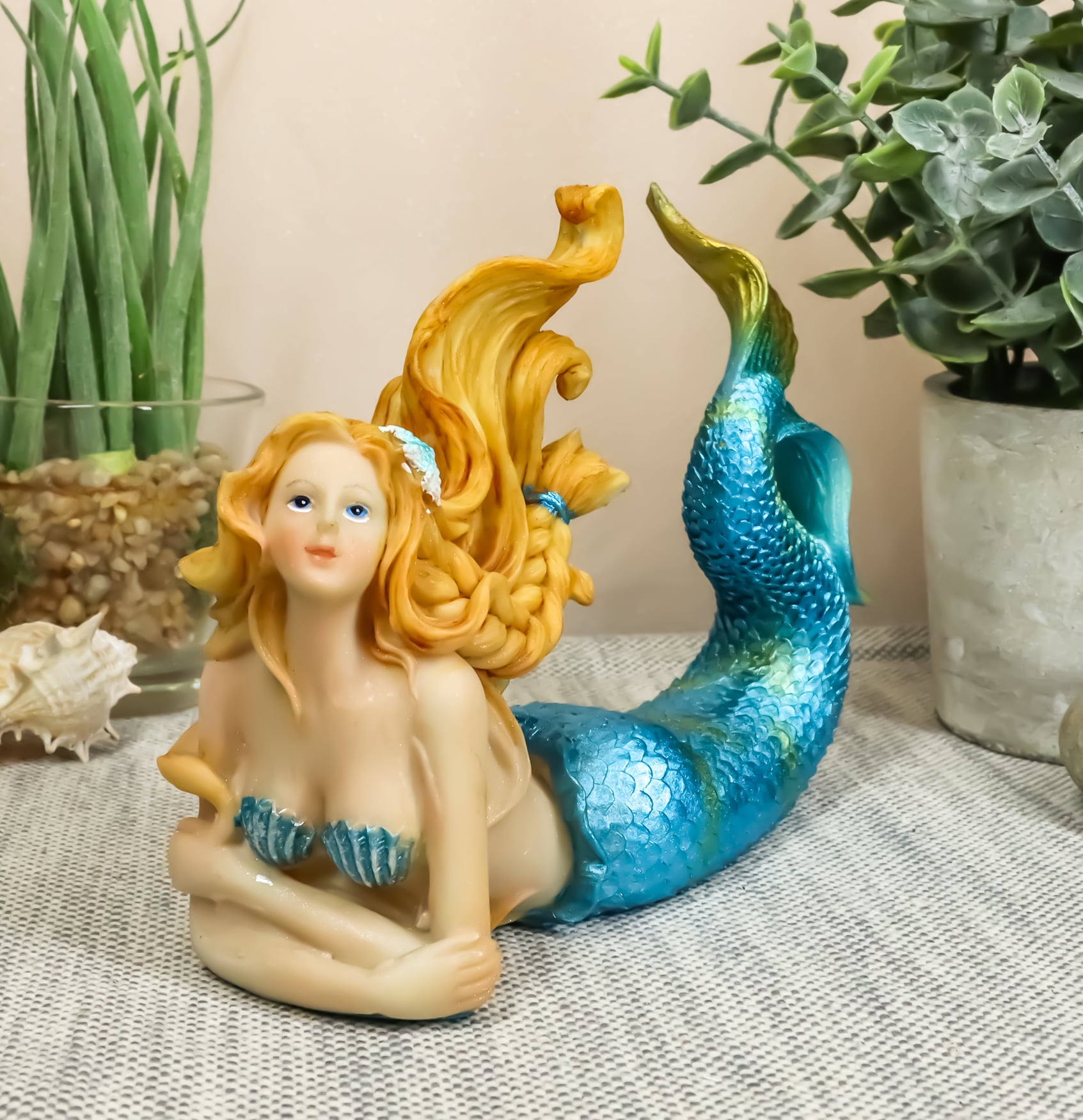 Mermaid Lying Back small size nautical home decorative figurine sculpture 
