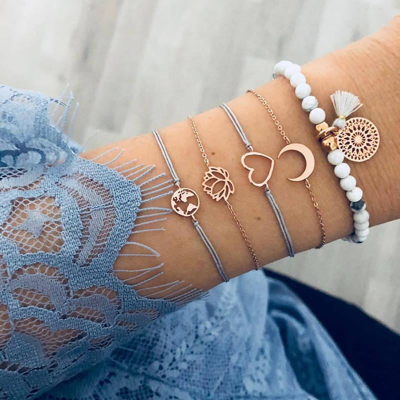 2019 Gifts Candy Multilayer Beads Bracelet Bangles Jewelry Women Gift Wrist Band