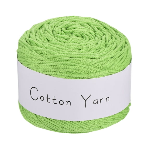 Uxcell 1 Skein Cotton Yarn, 100% Cotton Chunky Yarn for Hand Knitting, Blanket Yarn for Crocheting Each of 100g/3.53oz(Per Skein 150m/164 Yard)/Bright Green