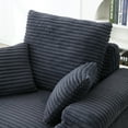 thumbnail image 5 of Modern Corduroy Upholstered Sofa Chair Armchair with Storage Ottoman and Cup Holders for Living Room Bedroom Apartment, 5 of 9