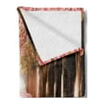 thumbnail image 2 of Romantic Soft Flannel Fleece Throw Blanket, Falling Petals over the Tunnel of Blossoming Flower Trees, Cozy Plush for Indoor and Outdoor Use, 60" x 80", Pink Dark Brown, by Ambesonne, 2 of 5