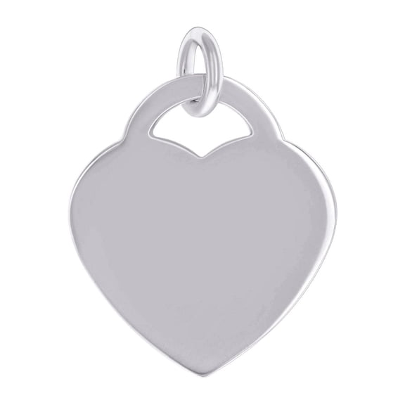 925 Sterling Silver Womens Engravable Disc Love Heart Charm Pendant Necklace Pendant for Women