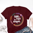 thumbnail image 5 of DONDPO Teacher Graphic Short Sleeve Tshirt 100 Days of School Shirt Women: Happy School T-Shirt Teacher Student Short Sleeve Tee 100 Days Of School Shirt School Days Tee Tops Red 2XL, 5 of 5
