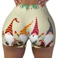 thumbnail image 2 of Daiia Christmas Card With Gnomes Pattern Women's Workout Shorts Biker Shorts - High Waisted Workout Spandex Tummy Control Gym Running Yoga Shorts-Large, 2 of 8