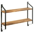 thumbnail image 1 of Costway Decorative 2-Tier Floating Shelves Rustic Wall Storage Sturdy Paulownia Wood, 1 of 10