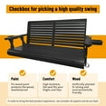thumbnail image 4 of Innovaze 4 Ft Solid Fir Wood Porch Swing with Cup Holders, Heavy Duty 880 LBS , All-Weather Resistant for Outdoor Patio Garden, Black, 4 of 10