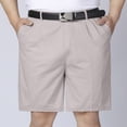 thumbnail image 5 of hlysgo Mens Golf Shorts Lightweight Quick Dry Stretch Waistband Short Big and Tall Flat Front Casual Dress Shorts with Zipper Pockets Beige,S, 5 of 6