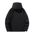 thumbnail image 4 of VBTAPA Men's Big and Tall Packable Rain Jacket Outdoor Waterproof Windbreaker Lightweight Raincoat with Hood Color Block Hiking Travel Jacket Limited Time Deals of The Day Black S, 4 of 5