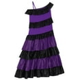 thumbnail image 4 of Hansber Kids Girls Flamenco Dress Bull Dance Maxi Dress Spanish Dance Performance Costume Purple 8, 4 of 6