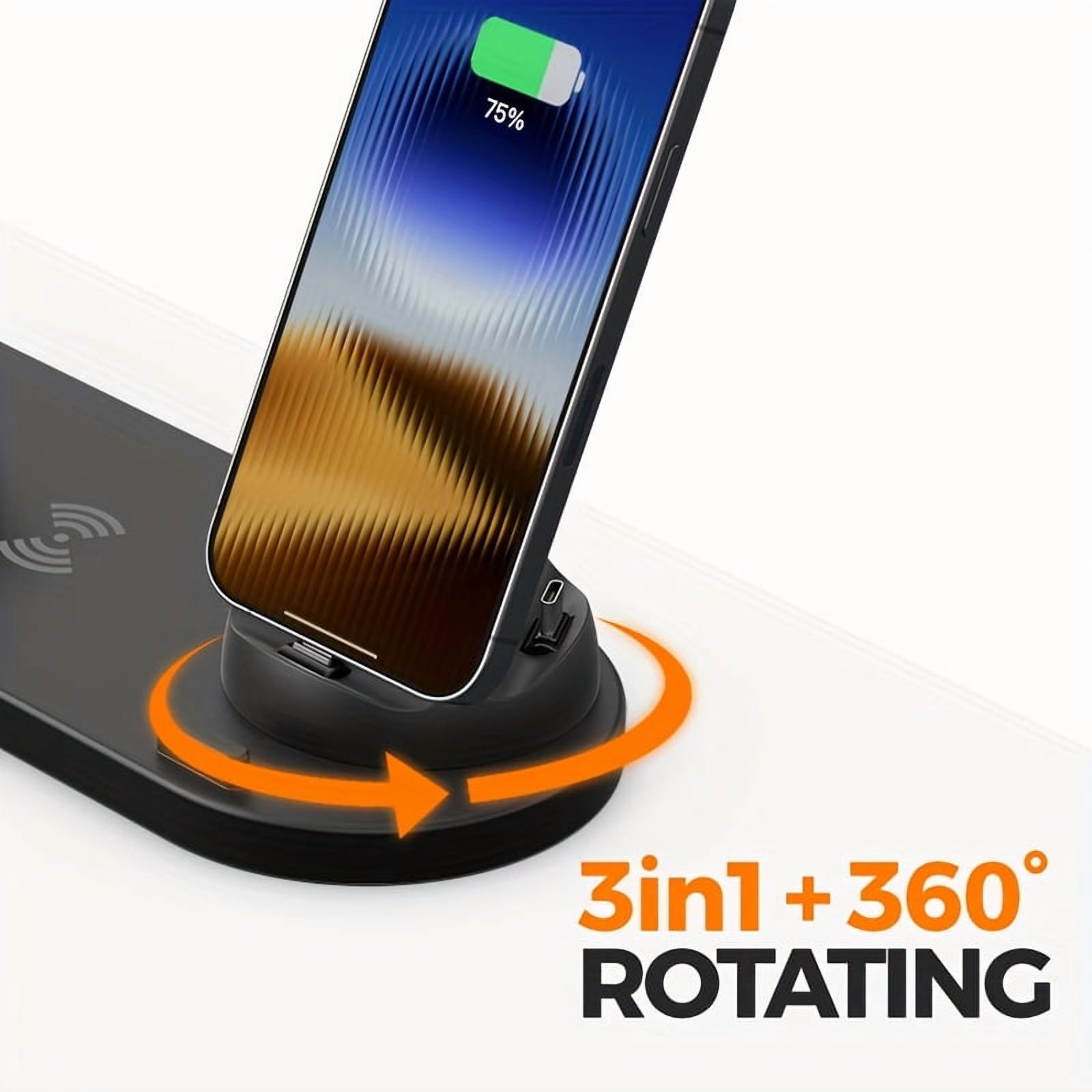 Multi-Device Wireless Charger Station for Samsung S25/S24/S23/S22 Ultra, iPhone 16-11 Series, AirPods Pro, Google Pixel & Android Phones, Wired/Wireless Charging