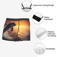 thumbnail image 3 of Yiaed Sunset Dancing Dolphin Print Men's Soft Cotton Boxer Shorts Breathable Boxers Underwear Moisture-Wicking Underwear Stretch Boxer Briefs for Man-Medium, 3 of 5