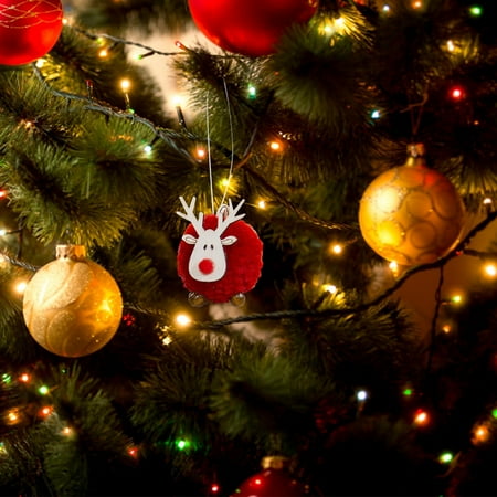 

iMESTOU Under 5 Home Outdoor Party Decoration Supplies Gift Christmas Tree Pendant Decoration Accessories Christmas Deer Plush Doll Pendant Lamb Pompom Elk Pendant Decoration Scene Dress Up Props