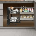 thumbnail image 2 of Blind Corner Cabinet Pull Out Organizer, 14 Inch 2 Tiers Swing Tray Blind Corner Cabinet Pull Out with 4 Separate Baskets for Kitchen Cabinets, 2 of 24
