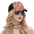 thumbnail image 5 of Picia Strawberries Pattern Trucker Hat,Baseball Cap,Sun Protection Cap,Stylish Headwear,Leisure Cap,Outdoor Sports Cap, 5 of 7