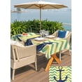 thumbnail image 6 of 54x80 Inch Outdoor Tablecloth with Umbrella Hole Zipper Rectangle Green Nautical Anchor Rectangular Tablecloths Outside Waterproof Vintage Ombre Zigzag Stripe Patio Table Cloth Cover for Picnic Party, 6 of 8