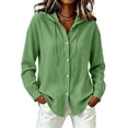 thumbnail image 5 of CFLVAEK Womens Sun Protection Hoodie Shirt Solid Color Long Sleeve Beach Vacation Blouse Casual Swimsuit Cover Up Tops Green XXL, 5 of 9