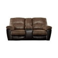 thumbnail image 1 of Polyester & Faux Leather Upholstered Metal Reclining Loveseat with Console - Brown - 42 x 77 x 41 in., 1 of 1